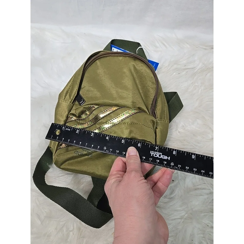 NWT Adidas Backpack Mini‎ Daypack  Green Bronze GN2119 NEW Oil slick $35 MSRP - Picture 8 of 8
